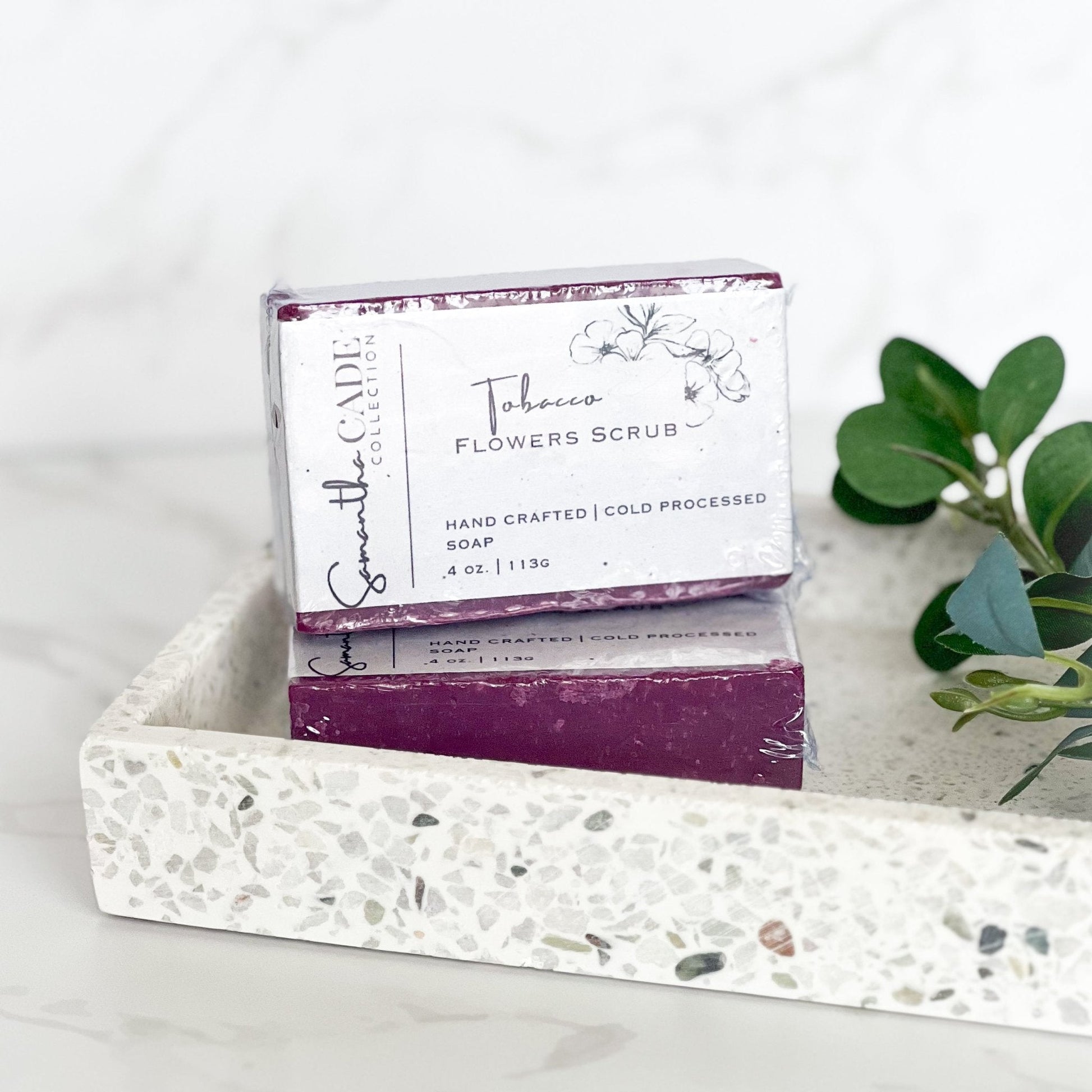 Tobacco Flowers Scrub 4oz Cold Process Soap